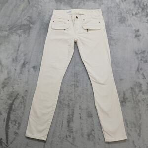 Gap 1969 Jeans Womens 25/0 White Cream Always Skinny Low Rise Stretch Cotton‎